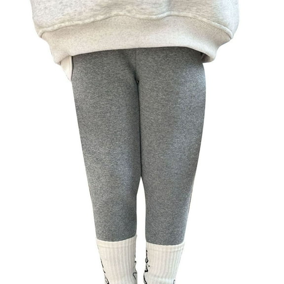 Ruyang Winter Warm Leggings for Girls Thick Fleece Lined Stretchy Ankle Length Tight Pants Baby Kids Basic Casual Pants