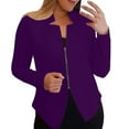 thumbnail image 1 of Ruyang Woman Jackets Solid Open Front Elegant Long Sleeve Work Office Outerwear Women's Clothing Vegan Light Weight Cardigan Women, 1 of 6