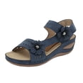 thumbnail image 1 of Ruyang Women Summer Flowers Casual Open Toe Wedges Massage Soft Bottom Breathable Hook Loop Shoes Sandals Women Dressy Sandals, 1 of 6