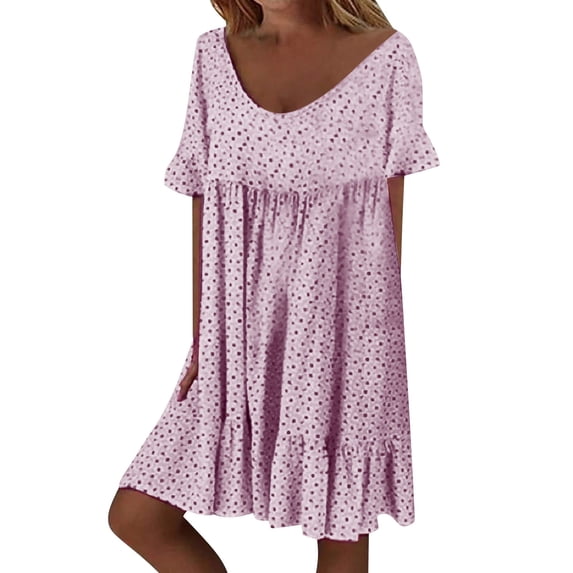 Ruyang Women T Shirt Dresses Womens Summer Tunic Dress Casual Loose Short Sleeve Crew Neck Flowy Swing Dresses Plus Size