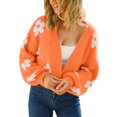 thumbnail image 1 of Ruyang Women Winter Cardigan Sweater Long Sleeve Ladies Overcoat Flowers Print Coats Tops Womens Open Front Cardigan, 1 of 4