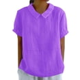 thumbnail image 1 of Ruyang Women's Autumn Lapel Art Solid Color Round Neck Button Loose Pullover Top Casual Shirt T Shirt Fashion Womens T Shirt, 1 of 4