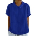 thumbnail image 1 of Ruyang Women's Autumn Lapel Art Solid Color Round Neck Button Loose Pullover Top Casual Shirt T Shirt Women Long Sleeve Cotton T Shirt, 1 of 4