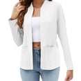 thumbnail image 1 of Ruyang Women's Autumn Solid Color Pocket Long Sleeved Loose Casual Suit Jacket Pleated Paneled Cardigan Sweater Jacket, 1 of 4