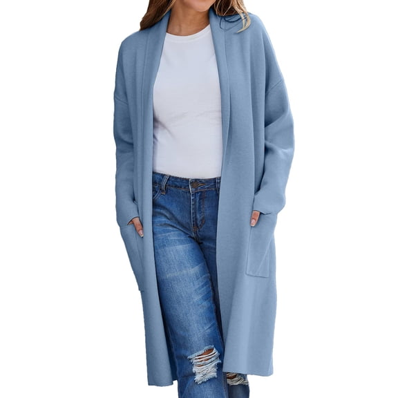 Ruyang Women's Autumn and Winter Solid Color Fashionable Thin Lapel Long Woolen Coat Casual Cardigan Womens Plus Sweaters 4x