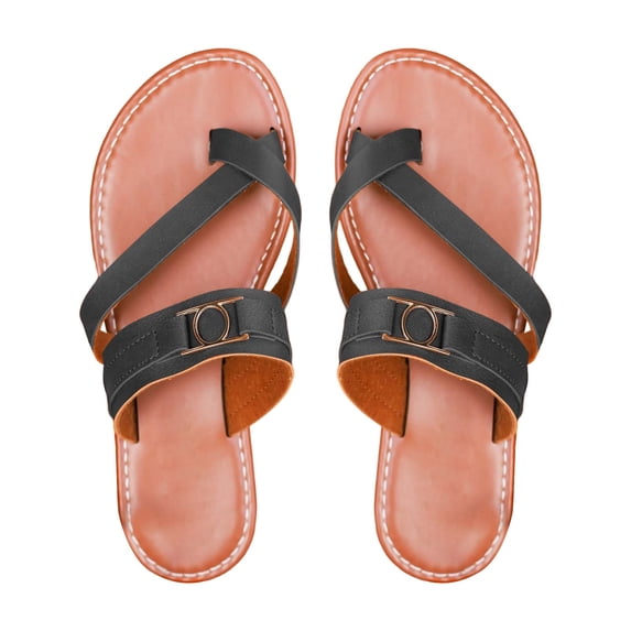 Ruyang Women's Beach Clip Toe Slippers Hollow Casual Slippers Flat Shoes Vintage Sandals Comfortable Sandals for Women