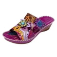 thumbnail image 1 of Ruyang Women's Beach Slope Heel Slippers Hollow Casual Slippers Slope Bottom Shoes Retro Sandals Comfortable Sandals for Women, 1 of 7