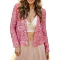 thumbnail image 1 of Ruyang Women's Blazers Jackets Fashion Cardigan Women Sequin Jacket Glitter Sparkle Open Front Casual Long Sleeve Blazer Coat, 1 of 8