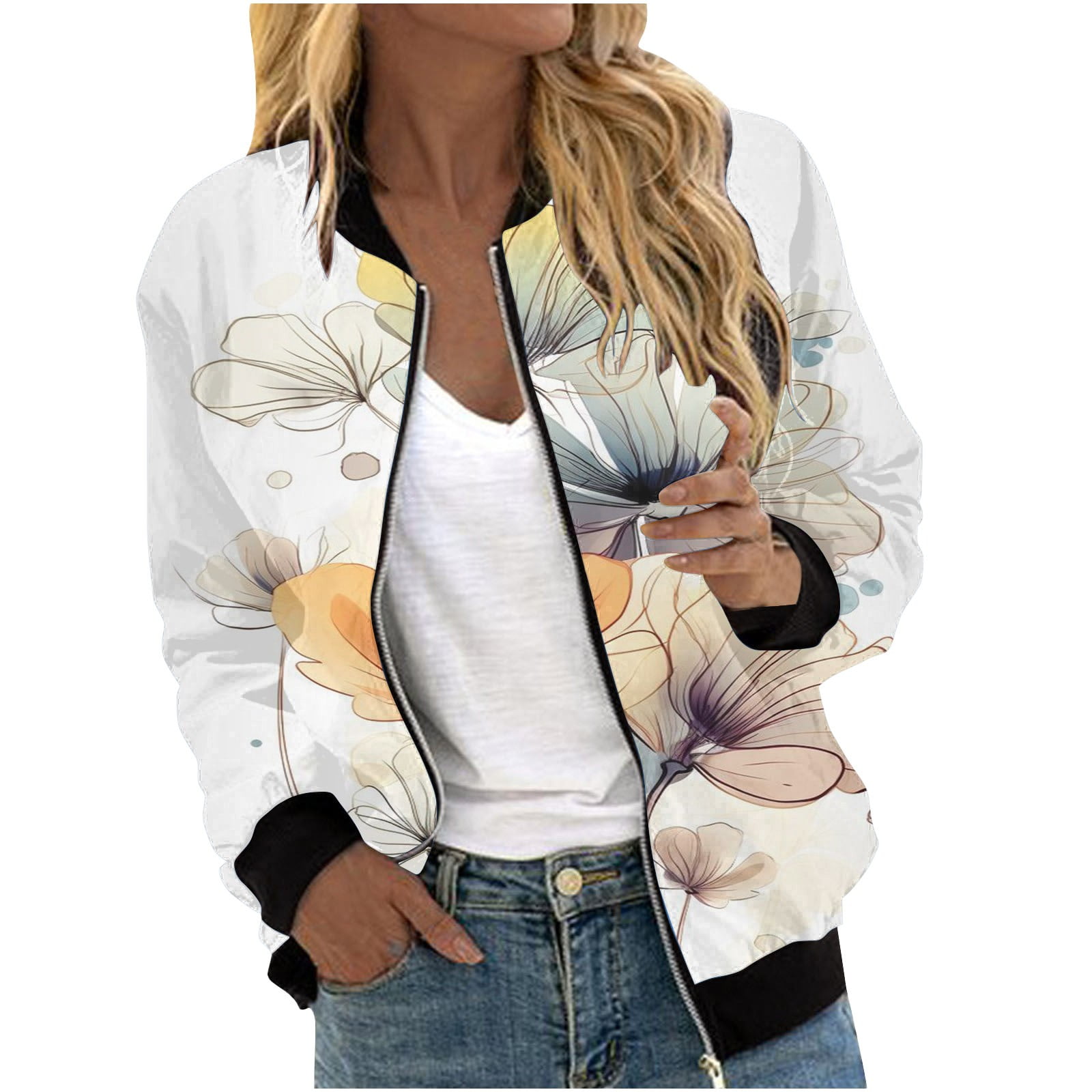 Amazing Winter Women Jacket Coats Ladies Zipper Pocket Bomber Jacket Long Sleeve Slim Outwear 2u23 main image 1