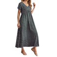 thumbnail image 1 of Ruyang Women's Casual Dress Crochet Cutout A Line Floral Boho Beach Tank Top With Pockets Mother of The Bride Dresses Mid Length, 1 of 6