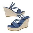 thumbnail image 1 of Ruyang Women's Casual Side Hollow Belt Buckle Slope Bottom Roman Shoes Summer Fashion Ladies Sandals Wedge Sandals For Women, 1 of 9