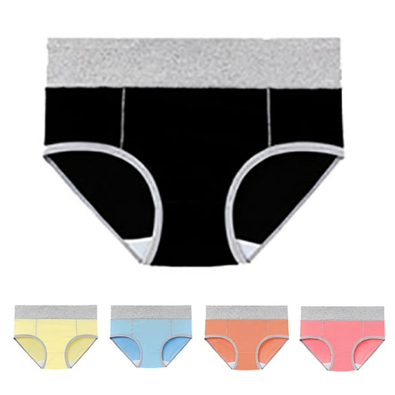 Ruyang Women's Cotton Underwear High Waist Stretch Briefs Soft Underpants Ladies Full Coverage Panties 5 Pack Waist Trainer under Clothes