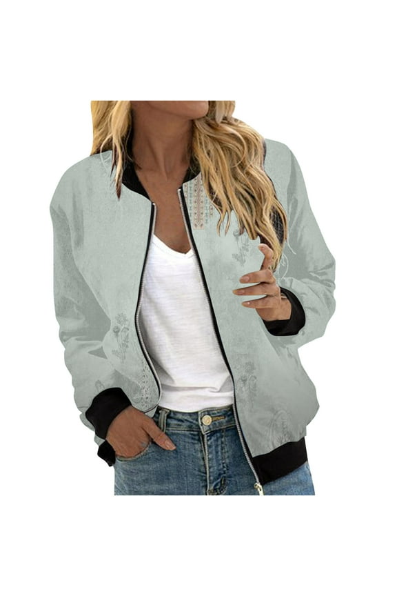 Women's Fall Winter Quilted Jackets Lightweight Casual Bomber Jacket Warm Cotton Padded Coats with 2 Pockets