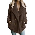 thumbnail image 1 of Ruyang Women's Fashion Winter Coat Long Sleeve Lapel Button Faux Shearling Shaggy Oversized Cardigan Jacket with Pockets, 1 of 6