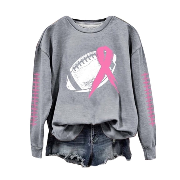 Ruyang Women's Fashionable Casual Streamer Rugby Print Long Sleeved Round Neck Top Hooded Sweatshirt Fall Sweaters Women