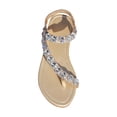 thumbnail image 1 of Ruyang Women's Flat Sandals Casual Glitter Rhinestone Sandals Open Toe Slip Heel Sandals Wedges for Women Sandals, 1 of 9