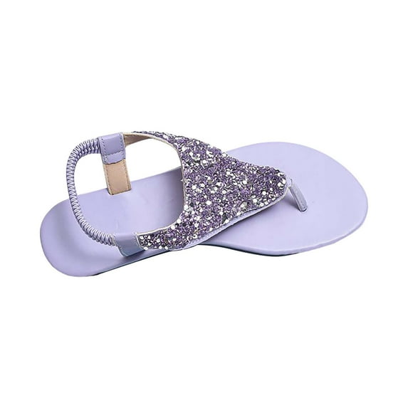 Ruyang Women's Flat Sandals Casual Glitter Sequin Sandals Clip Toe Sequin Sandals Espadrille Wedge Sandals for Women under 30