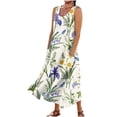 thumbnail image 1 of Ruyang Women's Floral Print Plus Size Dress Sleeveless Round Neck Loose Stretch Comfortable Plus Size Summer Dress 1700's Dresses for Women, 1 of 3