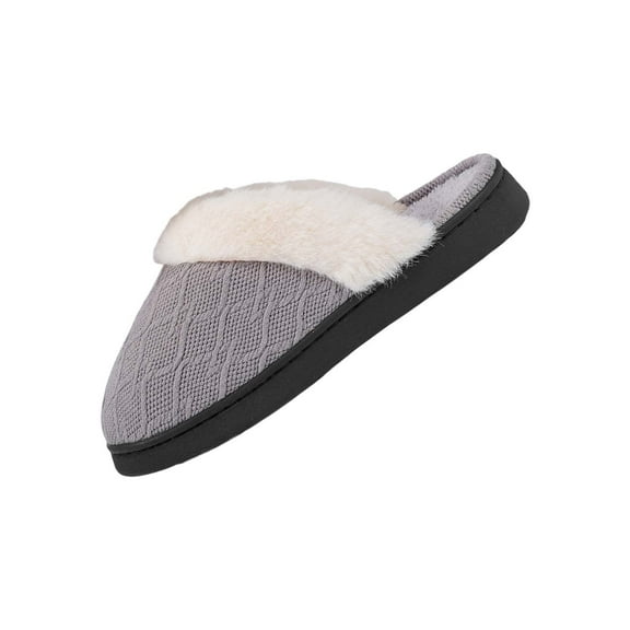 Ruyang Women's Indoor Bedroom Slipper with Memory Foam, Gift for Women, Wool-Like House Shoe with Anti-Skid Rubber Sole for Ladies