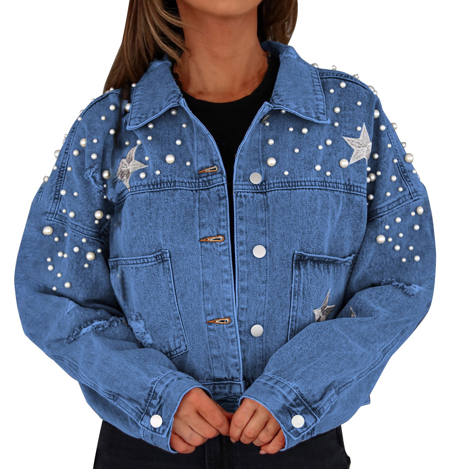 ジャケット・アウター JeanPaulGaultier FEMME Star jacket Ruyang-Women-s-Long-Pearl-