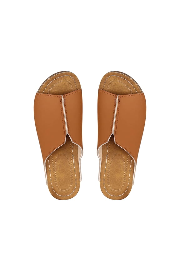 Women's New Foreign Trade Slope Heel Slippers Thick Bottom Sandal Drag Fashion Comfortable Leisure Lightweight Large Size Womens Sandals