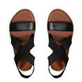 thumbnail image 1 of Ruyang Women's Sandals Summer Flat Bottom Elastic Strap Roman Beach Shoes Open Toe Sandals Womens Dress Sandals Size 6 1/2, 1 of 6