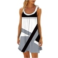 thumbnail image 1 of Ruyang Women's Summer Beach Sundress Round Neck Strap Geometric Sequin Printed Loose Casual Dress Women's Clubbing Dresses, 1 of 4