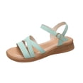 thumbnail image 1 of Ruyang Women's Summer New Roman Fashion Strap Bottom Flat Soft Bottom One Word Buckle Strap Cool Drag Sandals Black Heels for Women, 1 of 5