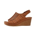 thumbnail image 1 of Ruyang Women's Summer Sandals Women's Casual Side Hollow Belt Buckle Slope Bottom Roman Shoes Summer Fashion Ladies Sandals, 1 of 4