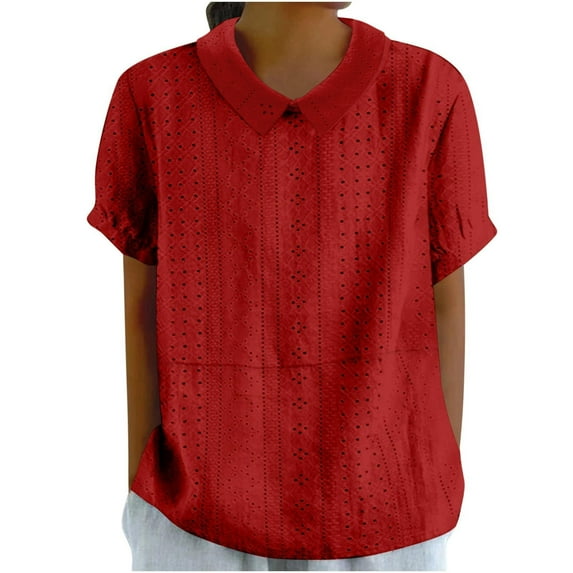 Ruyang Women's Summer Shirts Solid Round Neck Breathable Comfortable Loose Casual Short Sleeved Top Active Womens Tops