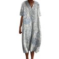 thumbnail image 1 of Ruyang Women's Summer Short Sleeve A-Line Midi Dresses Casual Floral T-Shirt Dress Flowy Beach Sundress with Pockets Plus Size Dress, 1 of 5