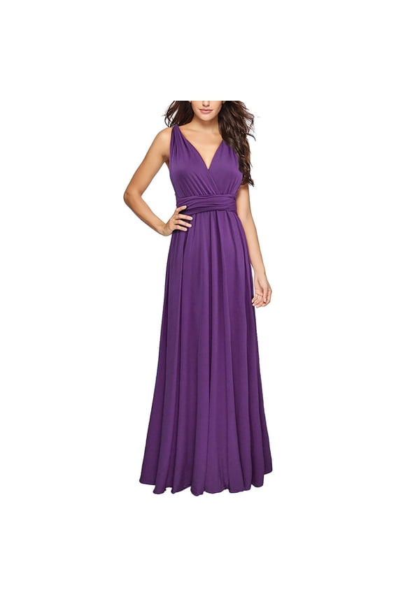 Women's Summer Wrap Dress Formal Dresses Cocktail Tea Party Dress 2024 Ruffle V-Neck Wedding Guest Bridesmaid Dress