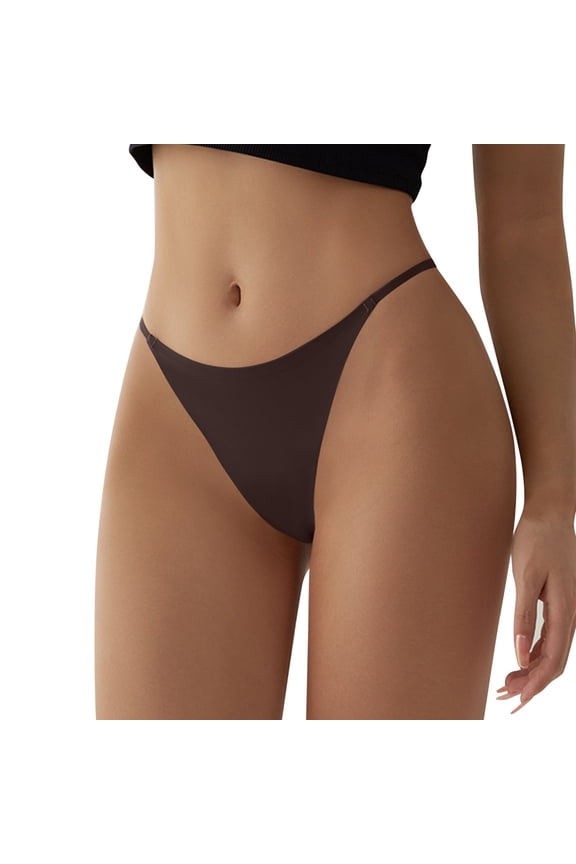 Women's Traceless Thong Underwear Border Thin Belt Ring Buckle T Pants Girls Onepiece Pure Cotton Crotch Fitness Panties Women's Underwear Cotton