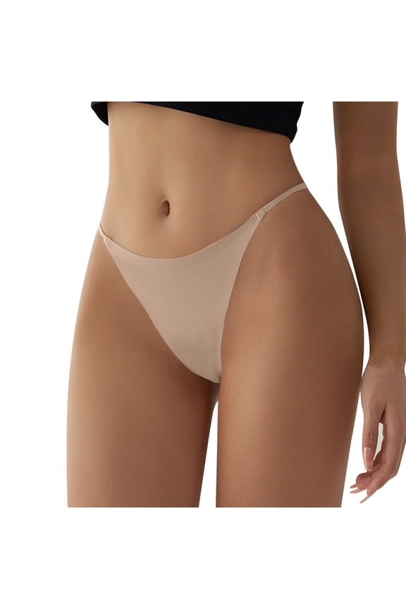 Women's Traceless Thong Underwear Border Thin Belt Ring Buckle T Pants Girls Onepiece Pure Cotton Crotch Fitness Panties Women's Underwear Cotton