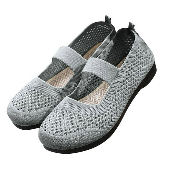 Ruyang Women's Woven Orthopedic Breathable Soft Shoes Go Walking Slip on Comfortable Casual Shoes Hands Free Slip in Sneakers Arch Support