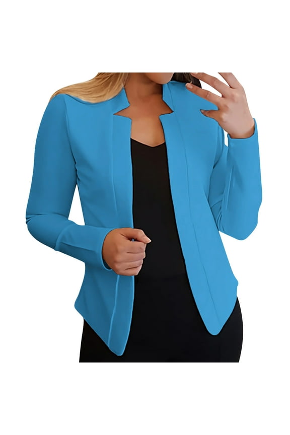 Womens Casual Pocketed Office Blazers Draped Open Front Cardigans Jacket Work Suit Womens Plus Coats Winter