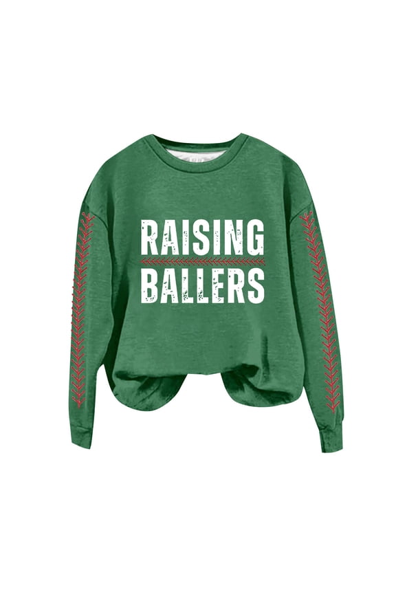 Womens Casual Sweatshirt Women's Fashionable Round Neck Long Sleeved Raising Printed Top Hoodie Jogging Sweatshirt Women