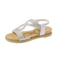 thumbnail image 1 of Ruyang Beach Sandals for Women Wedge Dressy Sandals Summer Comfortable Low Wedges Sandal Walking Ankle Strap Buckle Shoes, 1 of 8
