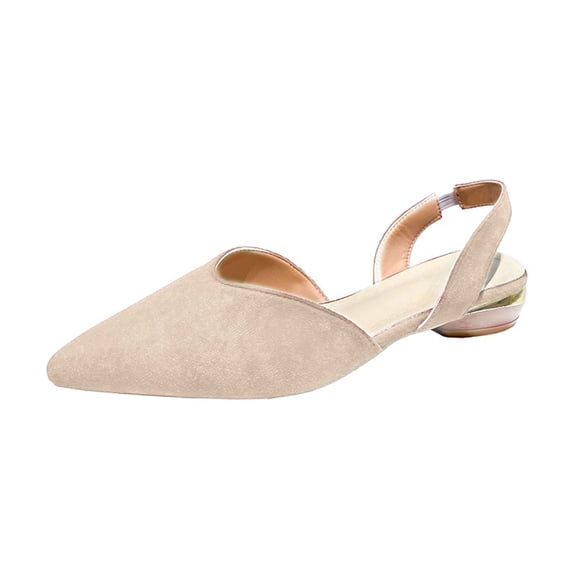 Ruyang Womens Flat Pointed Toe Slingback Shoes,Pointy Slingback Back Strap Flats,Flat Slingback Shoes Flat Heel Flat Shoes for Women