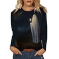 thumbnail image 1 of Ruyang Womens Halloween Shirt Long Sleeved Loose Fitting Casual Tee Shirts Womens Crewneck Long Sleeve Comfy Tunics Tops, 1 of 4