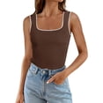 thumbnail image 1 of Ruyang Womens Ribbed Tank Tops 2024 Summer Sleeveless High Neck Casual Slim Fitted Basic Knit Shirts Women's Tanks & Camis, 1 of 5
