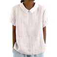 thumbnail image 1 of Ruyang Womens Summer Tops Lapel Retro Striped Back Button Loose Top Casual Shirt T Shirt Long Sleeve T Shirt Women Pack, 1 of 5