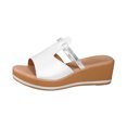 thumbnail image 1 of Ruyang Womens Wedge Sandals Women's Beach Slope Heel Slippers Hollow Casual Slippers Slope Bottom Shoes Retro Sandals, 1 of 7