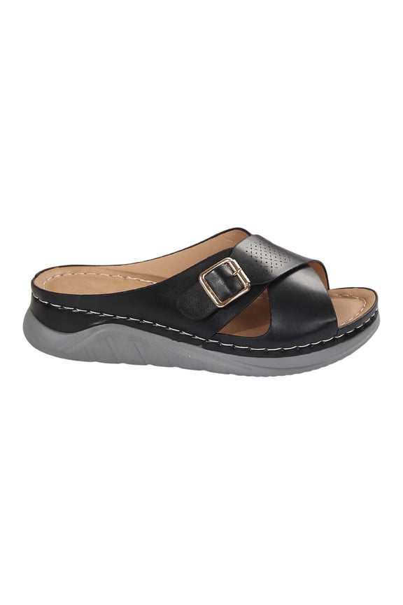 Womens Wedge Sandals Women's Beach Slope Heel Slippers Hollow Casual Slippers Slope Bottom Shoes Retro Sandals