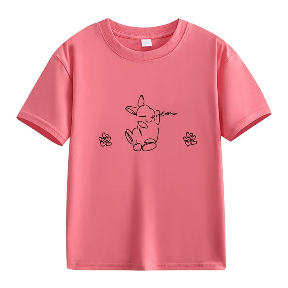 Ruyang Y2K Bunny Graphic Tees for Teens Girl Easter Short Sleeve Baggy T-Shirt Going Out Streetwear and School Tee Tops