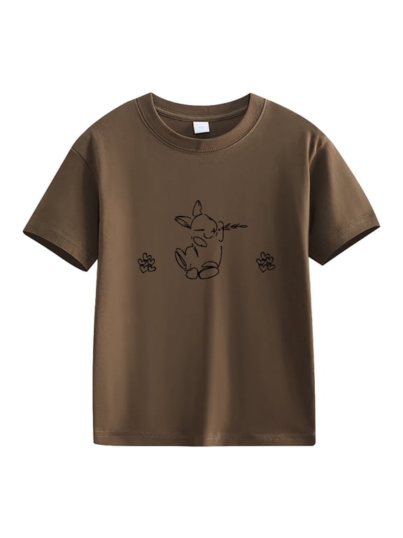Y2K Bunny Graphic Tees for Teens Girl Easter Short Sleeve Baggy T-Shirt Going Out Streetwear and School Tee Tops