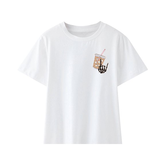 Ruyang Youth Cotton Soft Elastic T Shirt Cute Print Baby Kids Unisex Short Sleeve Summer Basic Tees Tops Lightweight Comfy