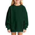 thumbnail image 1 of Ruyang Youth Girls Oversized Sweatshirt Drop Shoulder Crewneck Kids Long Sleeve Pullover Soft Polyester Casual Basic Tops, 1 of 9