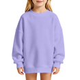 thumbnail image 1 of Ruyang Youth Girls Oversized Sweatshirt Drop Shoulder Crewneck Kids Long Sleeve Pullover Soft Polyester Casual Basic Tops, 1 of 9