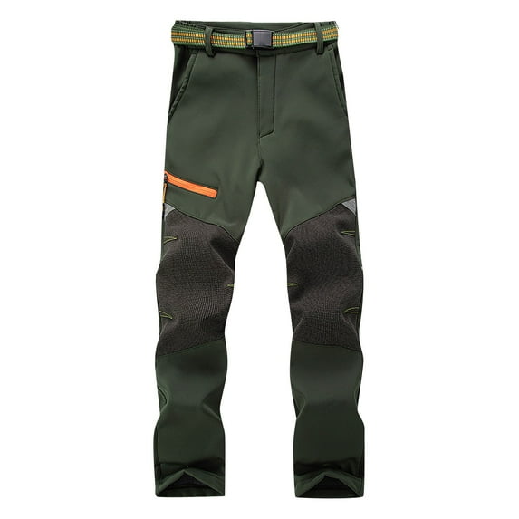 Ruyang Youth Waterproof Ski Snow Pants Kids Boys Girls Elastic Waist Warm Insulated Hiking Pants Winter Windproof Trousers